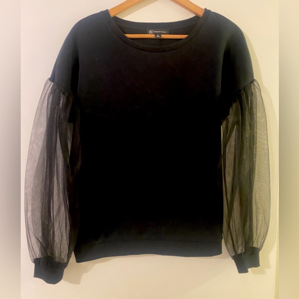 INC, sheer sleeve Sweater.